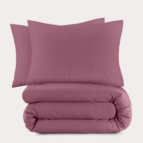 NOUS Living basis dekbedovertrek - paars/oudroze (200x220 cm) - Paars/Oudroze