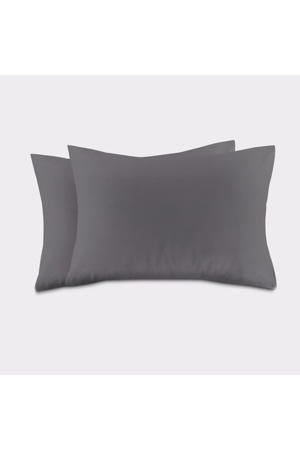 basis kussensloop - antraciet (60x70 cm) (set van 2)