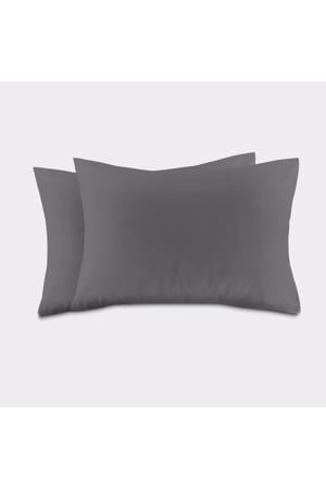 basis kussensloop - antraciet (60x70 cm) (set van 2)