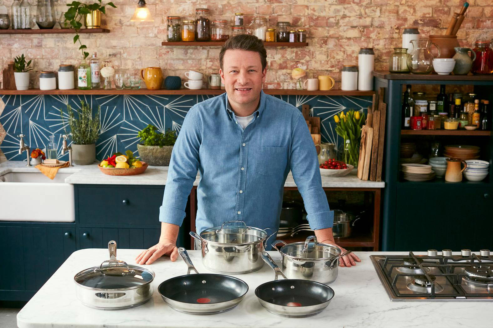 Jamie Oliver by Tefal Cook Smart roestvrijstalen koekenpan 24 cm zonder