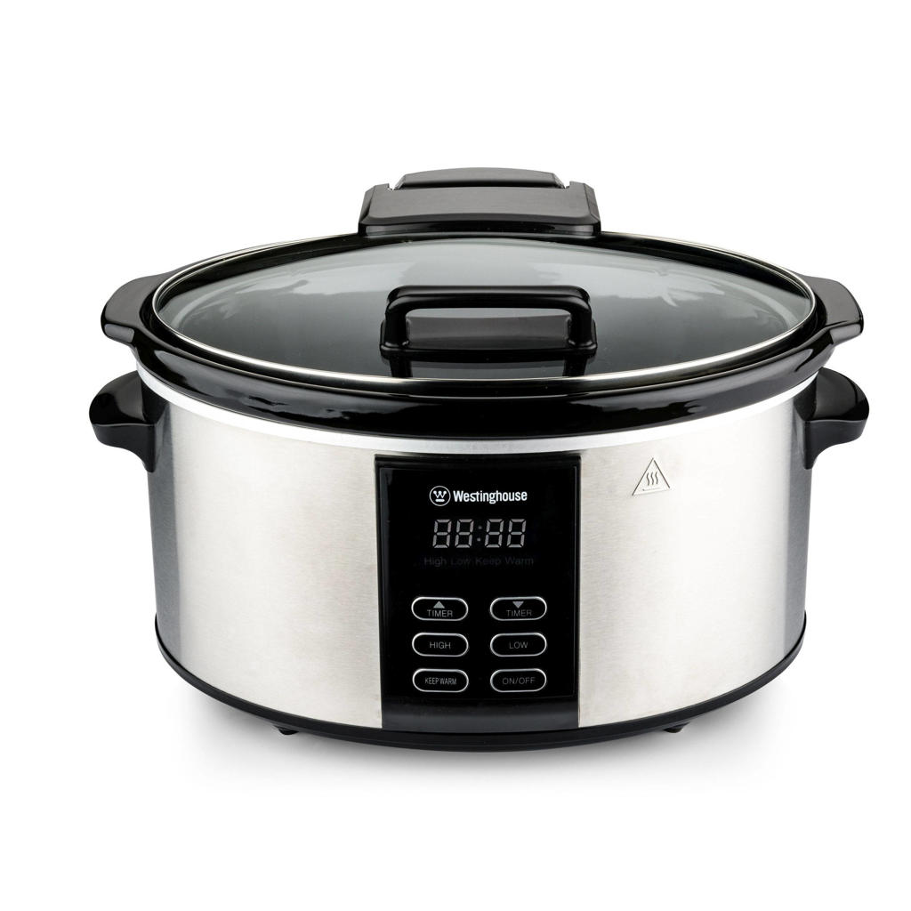 Westinghouse Slow Cooker met Uitneembare Keramische Pan 6 Liter - RVS Westinghouse Slow Cooker met Uitneembare Keramische Pan 6 Liter - RVS