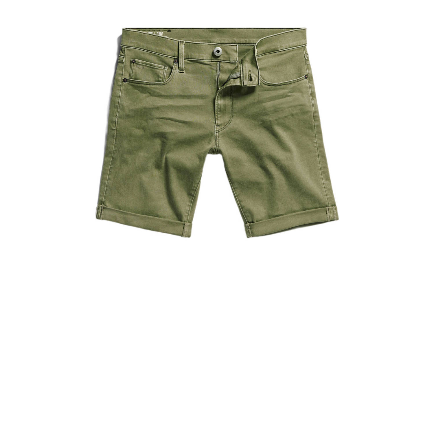 G-Star RAW 3301 Slim Denim Short Groen Heren