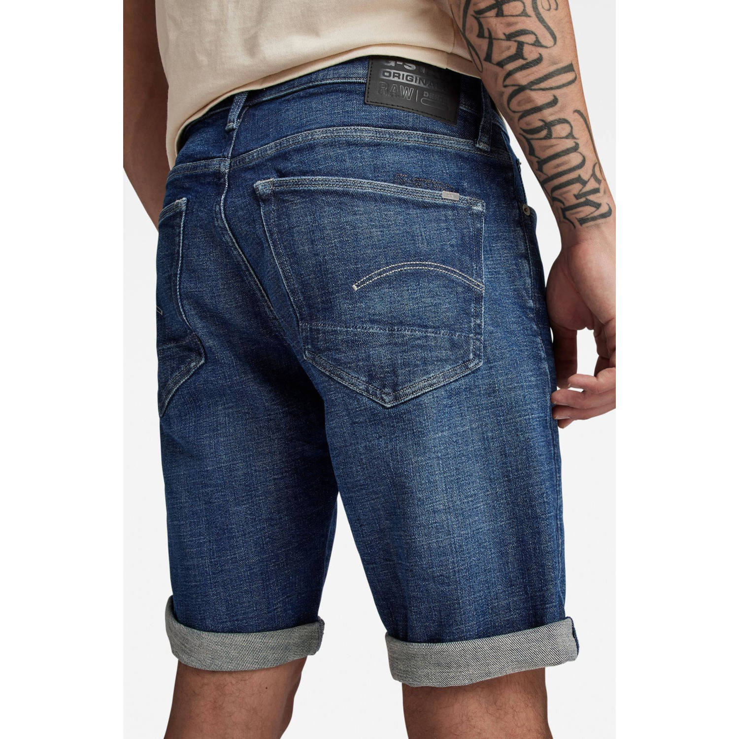 G-Star RAW slim fit short faded blue copen