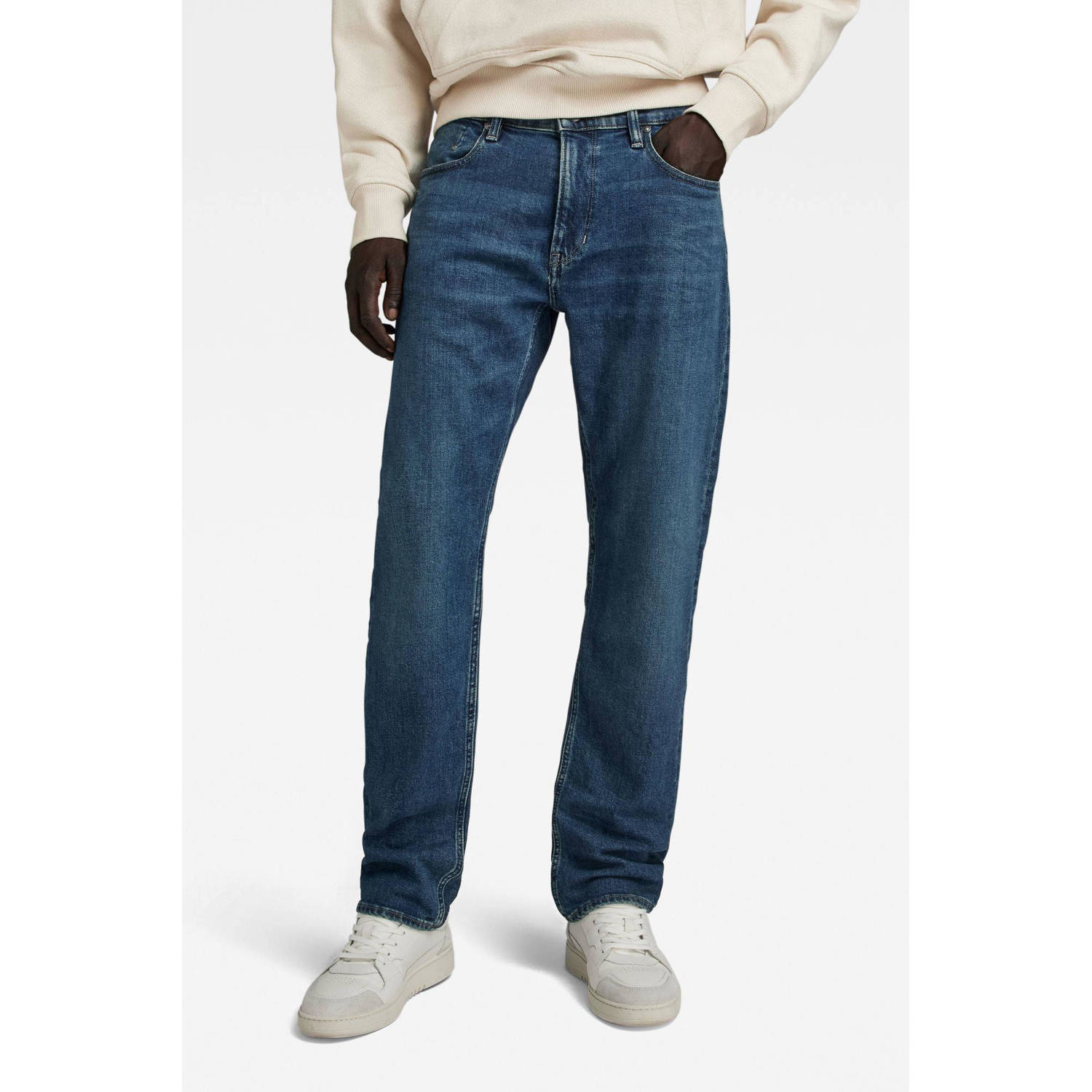 G-Star RAW Mosa Straight fit jeans worn in blue canal