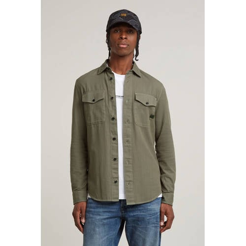 G-STAR slim fit denim overhemd Marine shamrock afbeelding