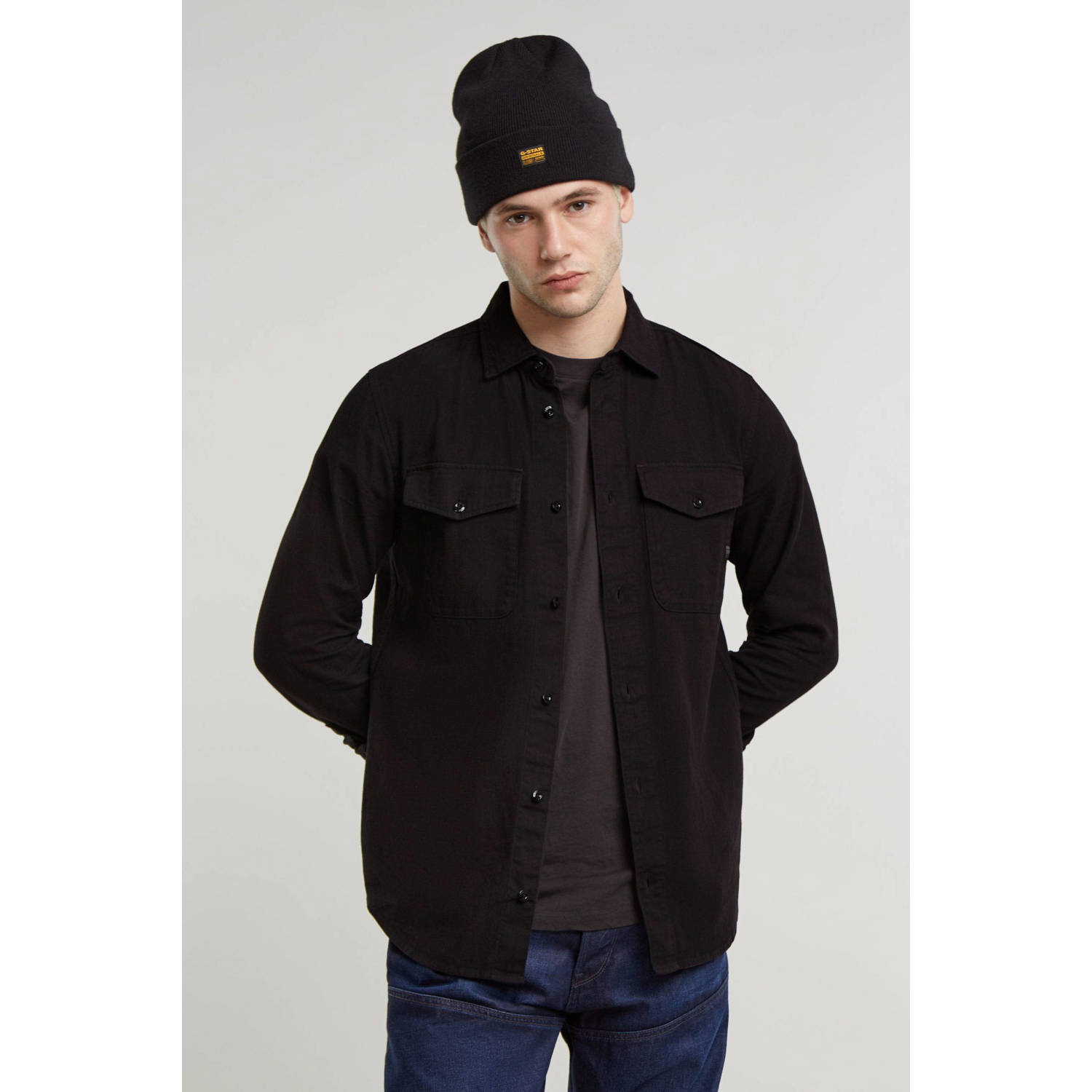 G-Star Raw Overhemd Lange Mouw D24963-D454 MARINE SLIM-B564 BLACK
