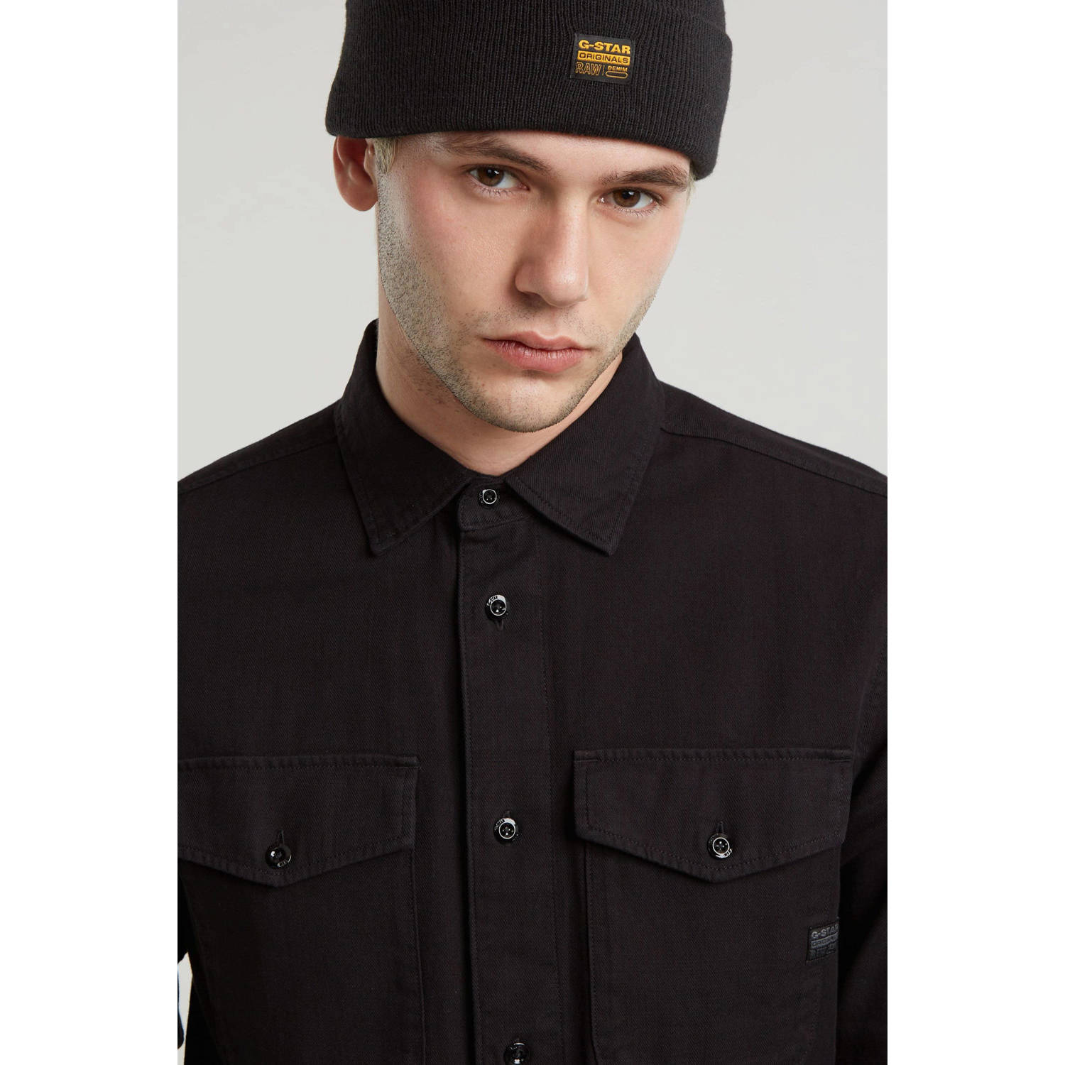 G-STAR slim fit denim overhemd Marine black