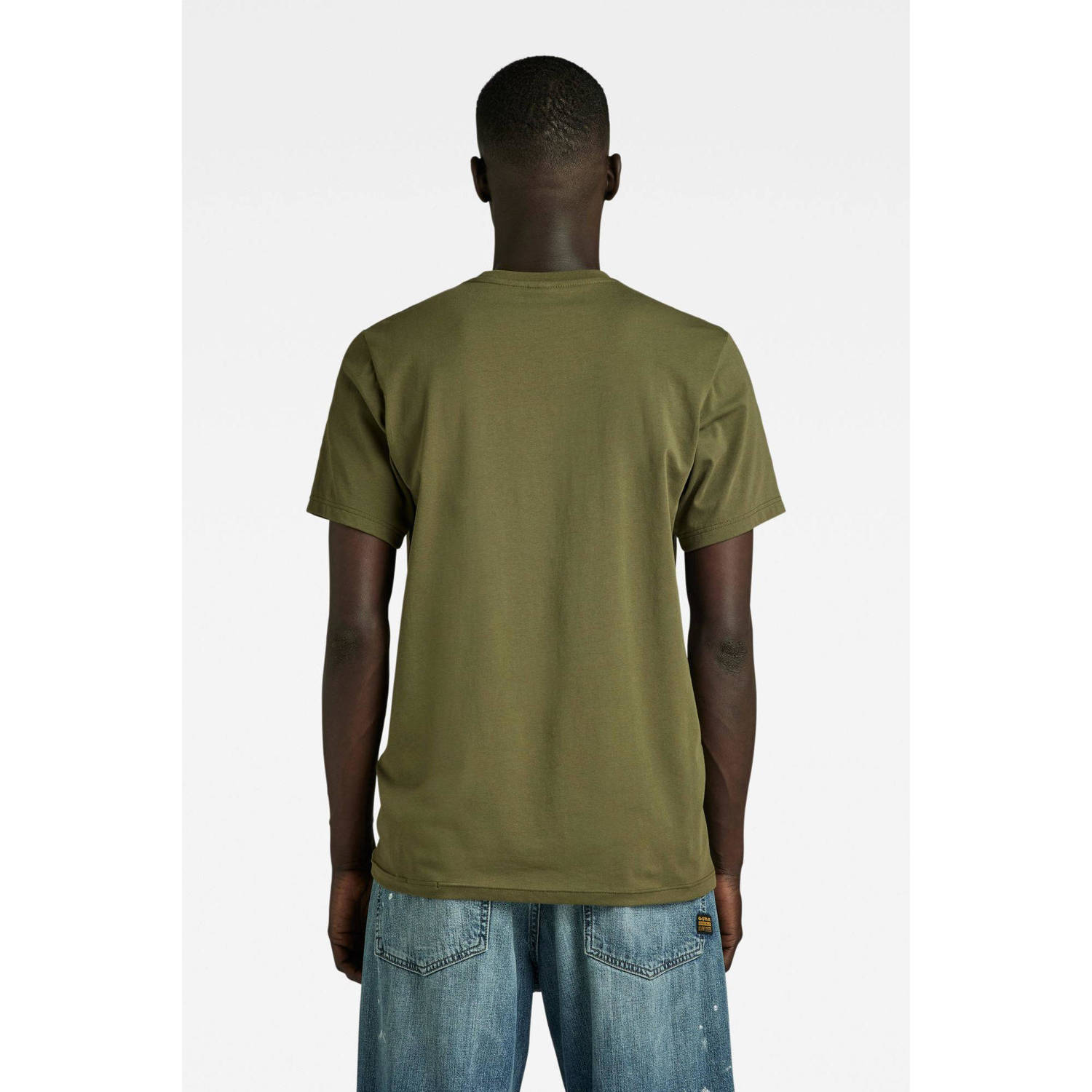 G-Star RAW slim fit T-shirt met logo groen
