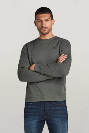 sweater Premium Core met logo donkergroen