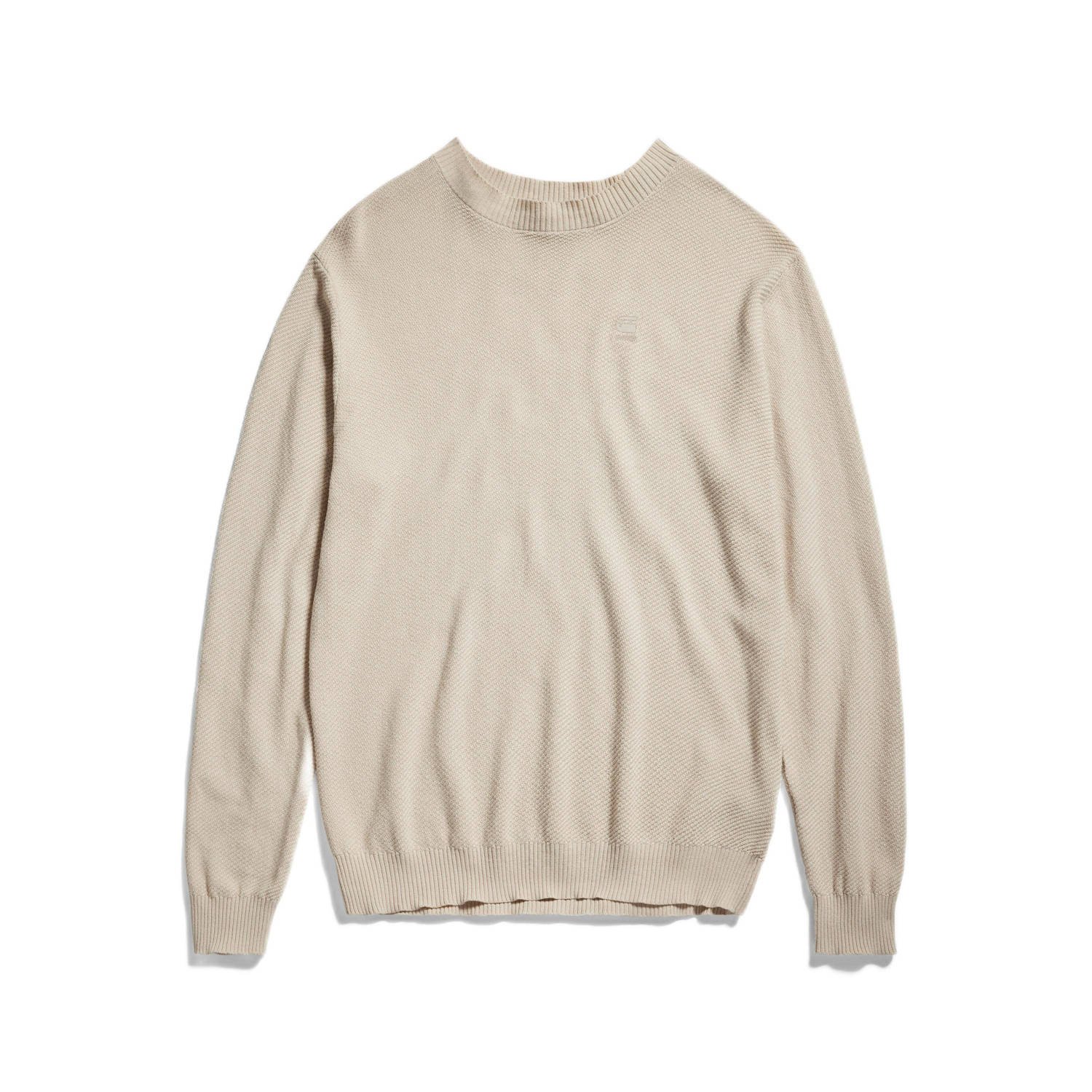 G-Star RAW fijngebreide trui Moss met logo whitebait