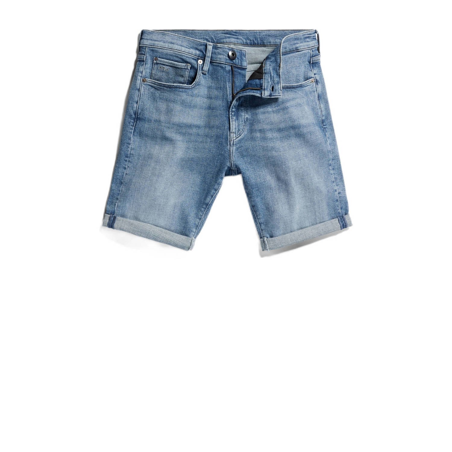 G-Star RAW 3301 slim fit denim short sun faded blue donau