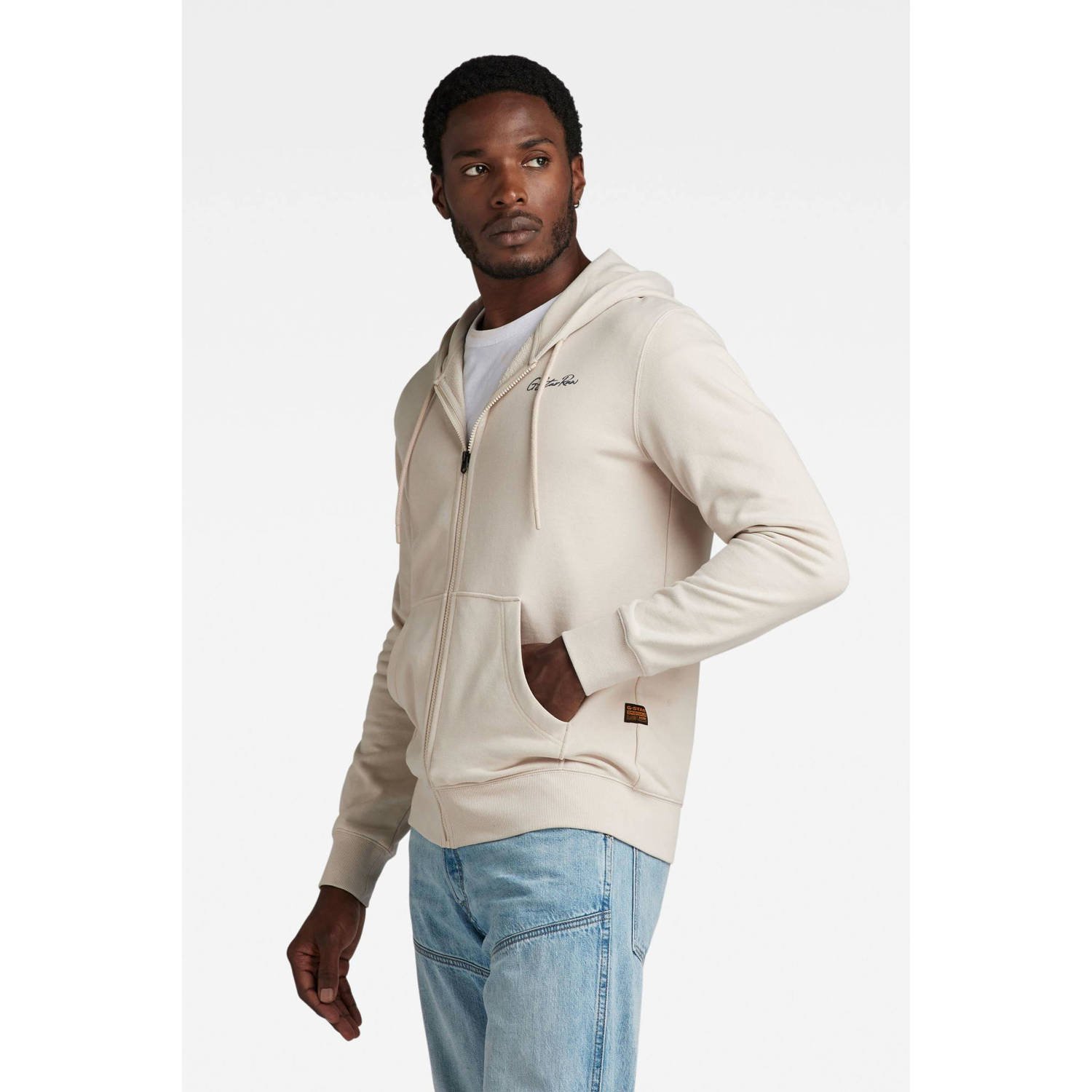 G-Star RAW sweatvest met backprint beige