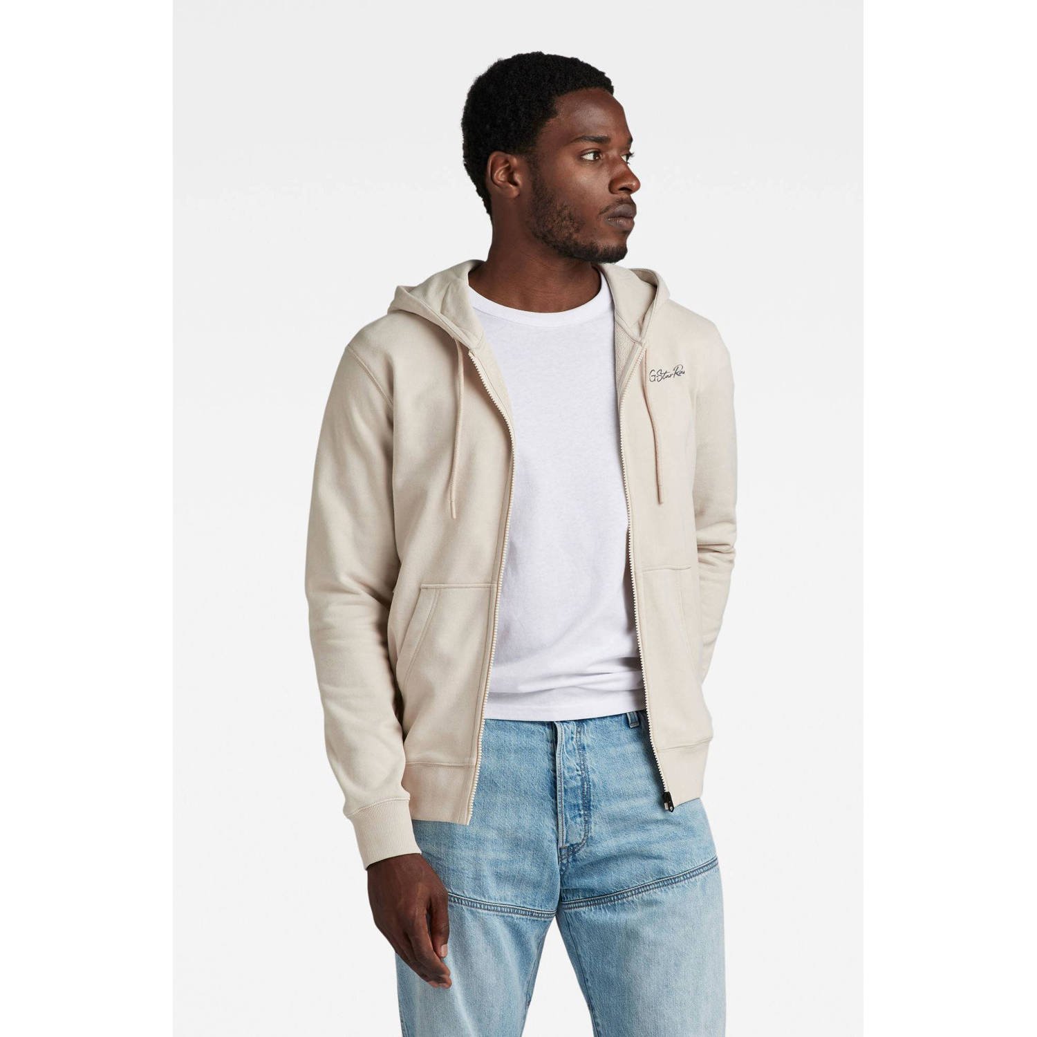 G-Star RAW sweatvest met backprint beige
