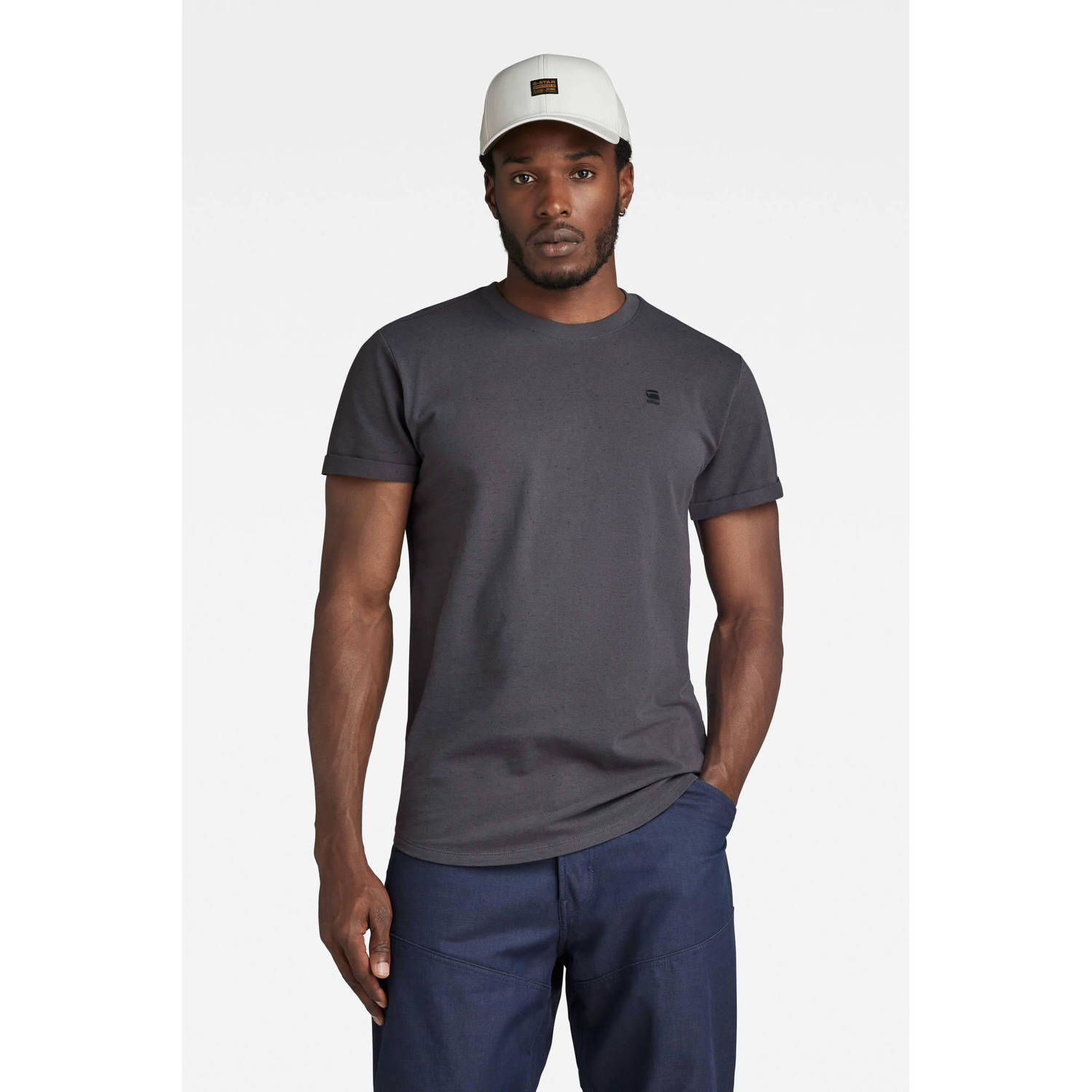 G-STAR T-shirt met logo grijs
