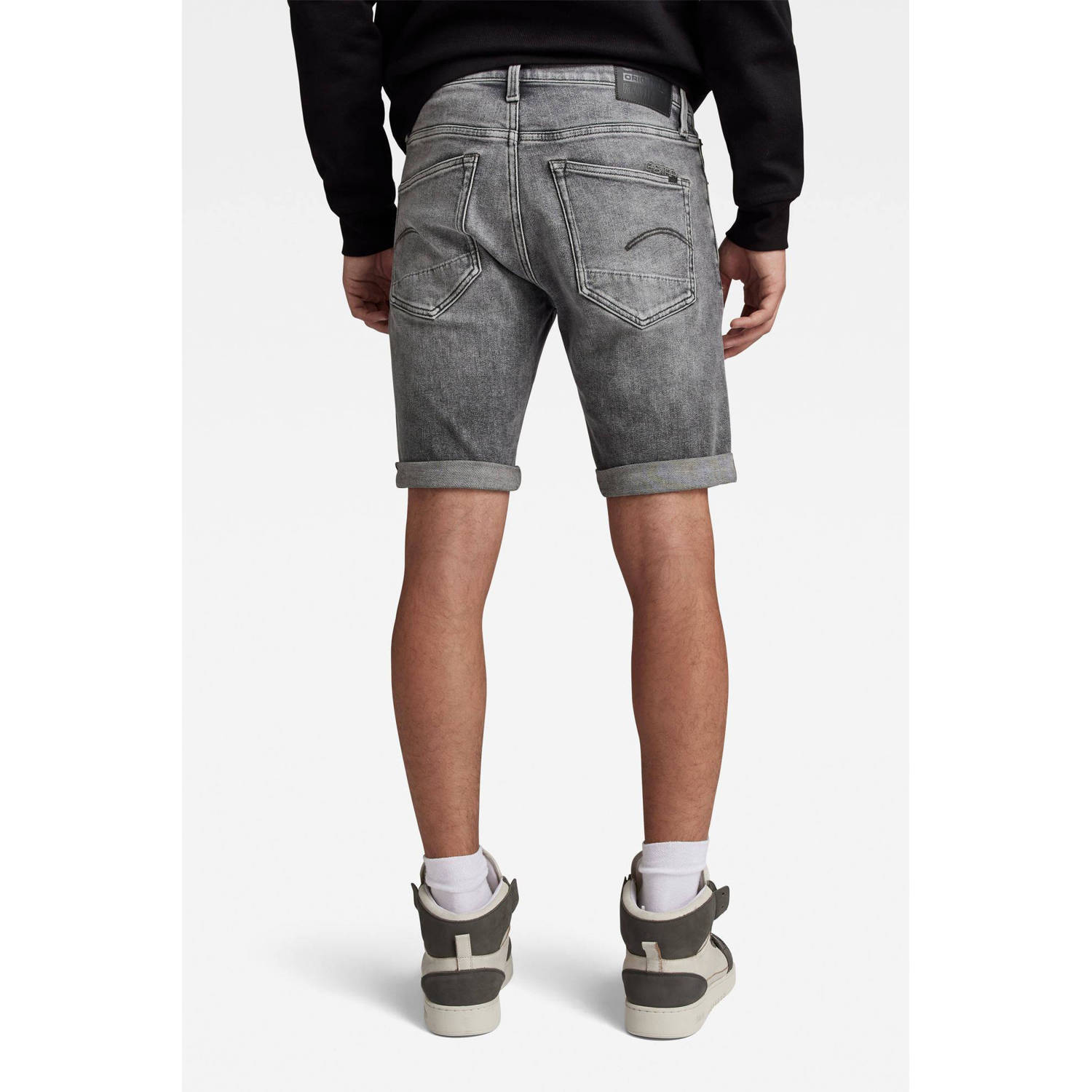 G-Star RAW 3301 slim fit denim short faded grey neblina