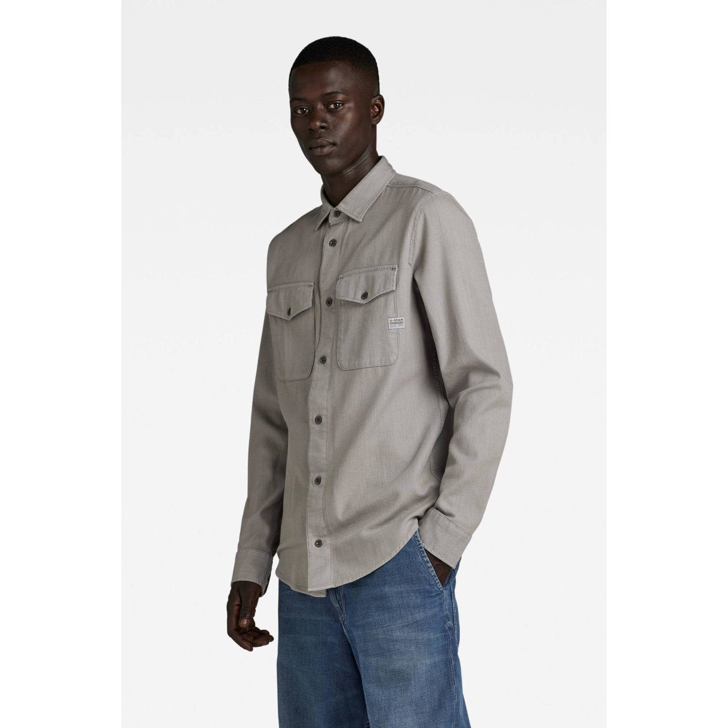 G-STAR slim fit overhemd grey alloy