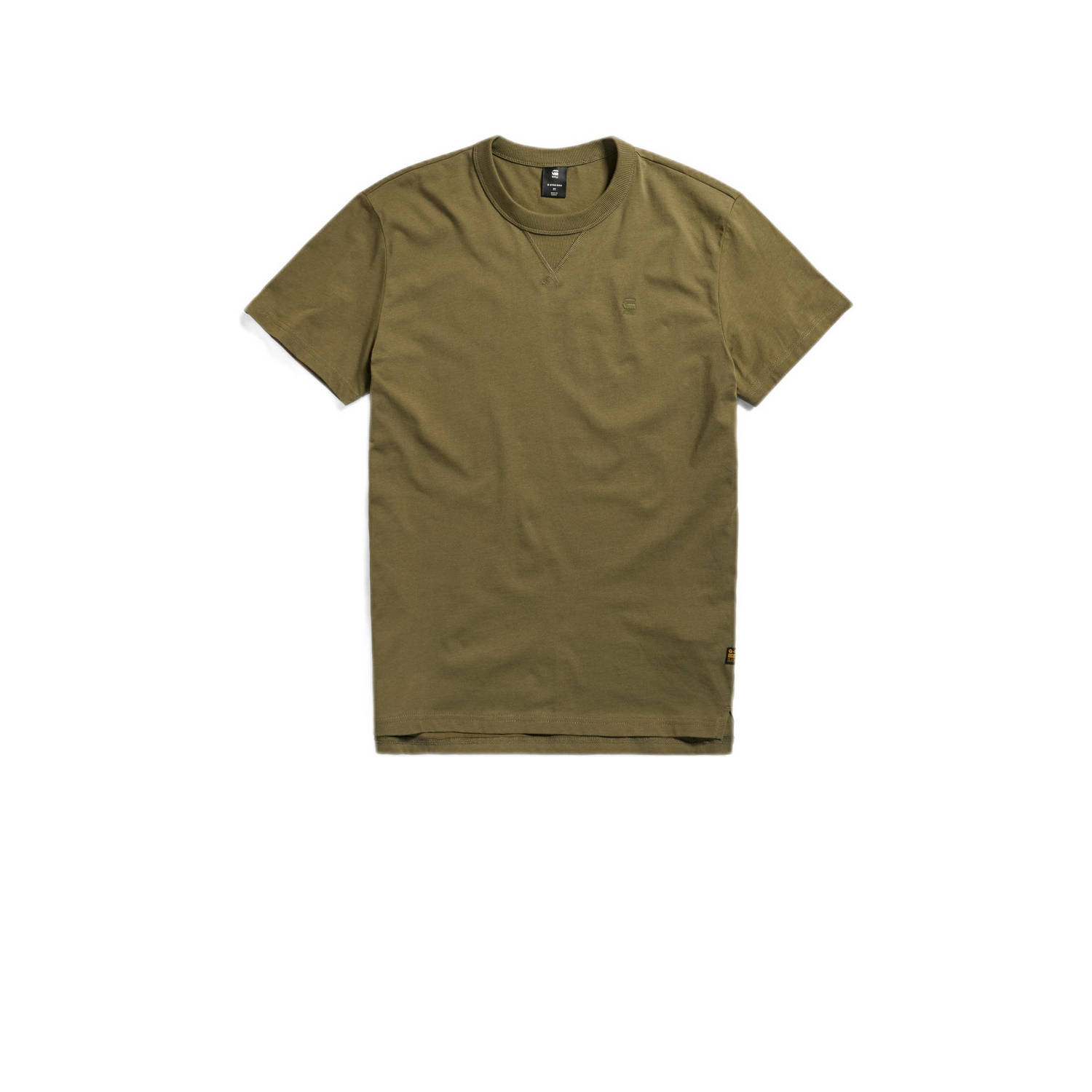 G-Star RAW slim fit T-shirt met logo olijfgroen