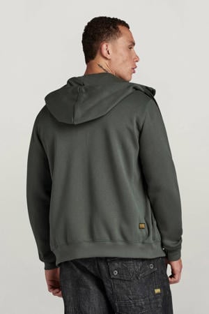 sweatvest met logo grijsgroen