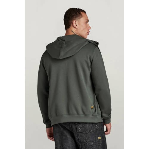 G-STAR sweatvest met logo grijsgroen afbeelding