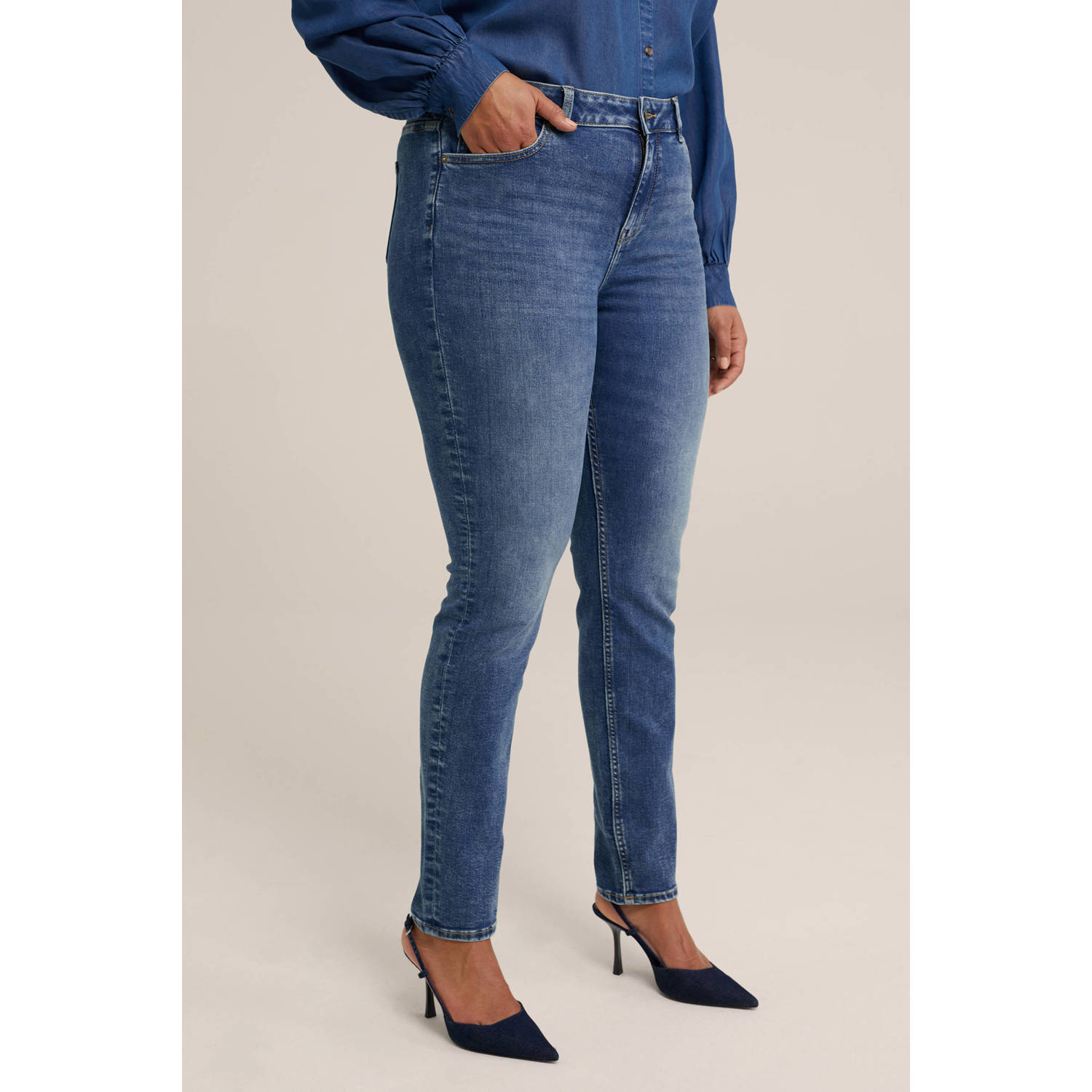 WE Fashion Blue Ridge slim fit jeans medium blue denim