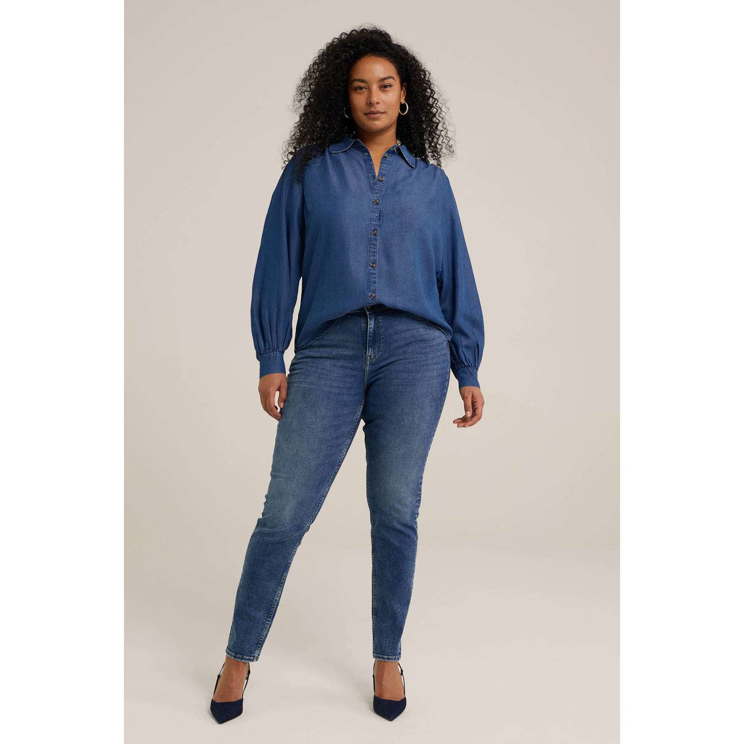 WE Fashion Blue Ridge slim fit jeans medium blue denim