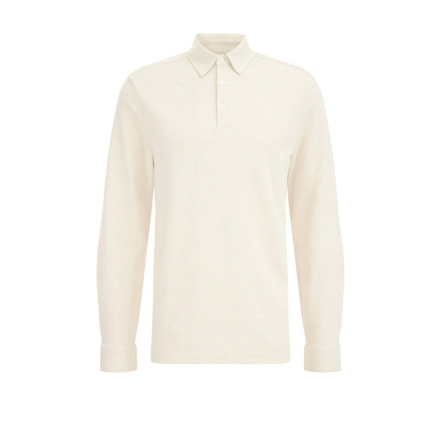 WE Fashion slim fit polo met textuur new ivory