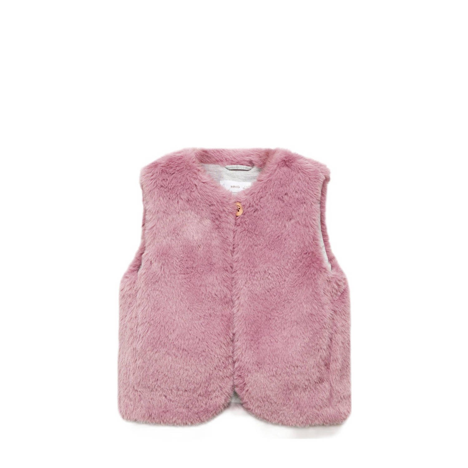 Mango Kids imitatiebont gilet roze