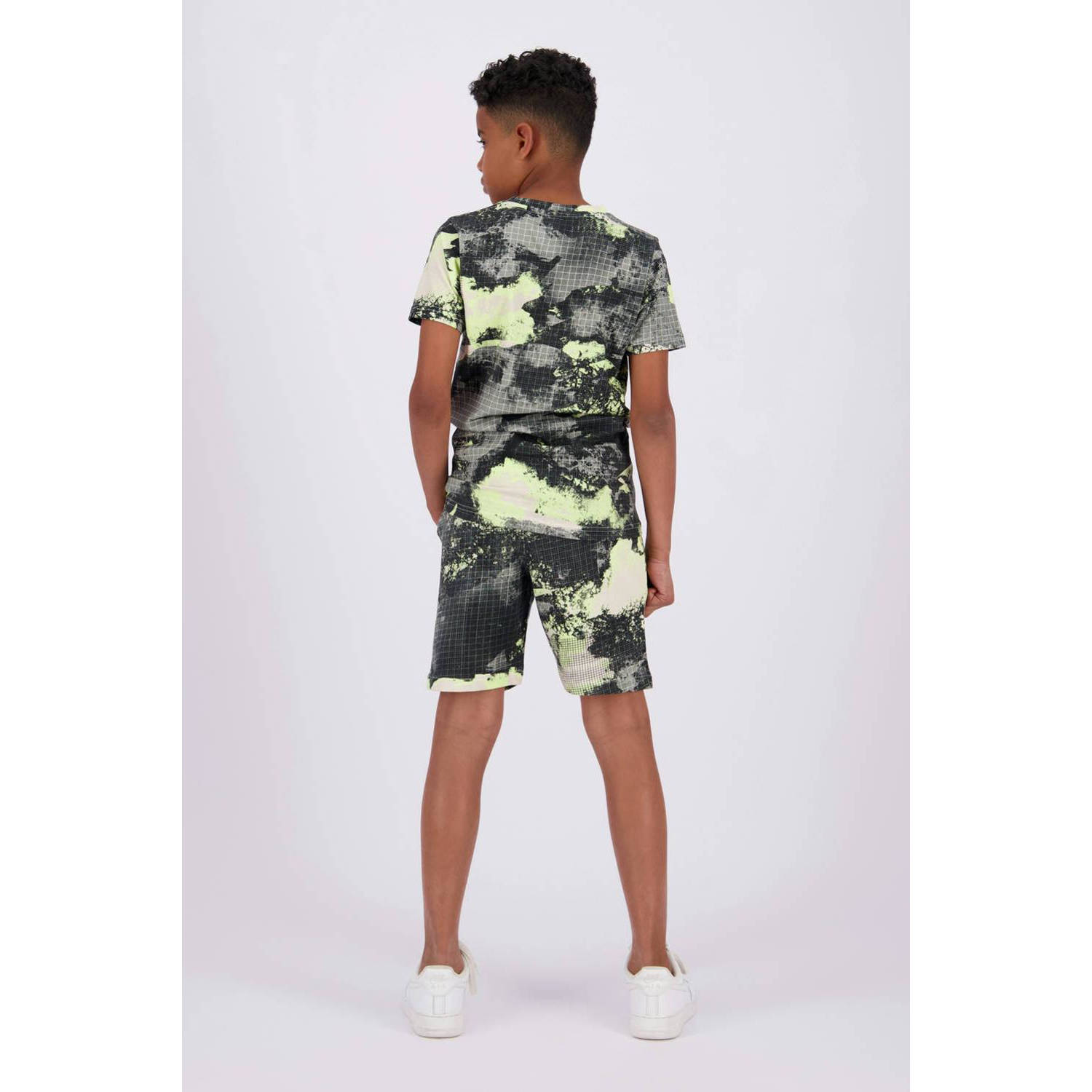 Raizzed T-shirt Zinder met all over print geel zand zwart