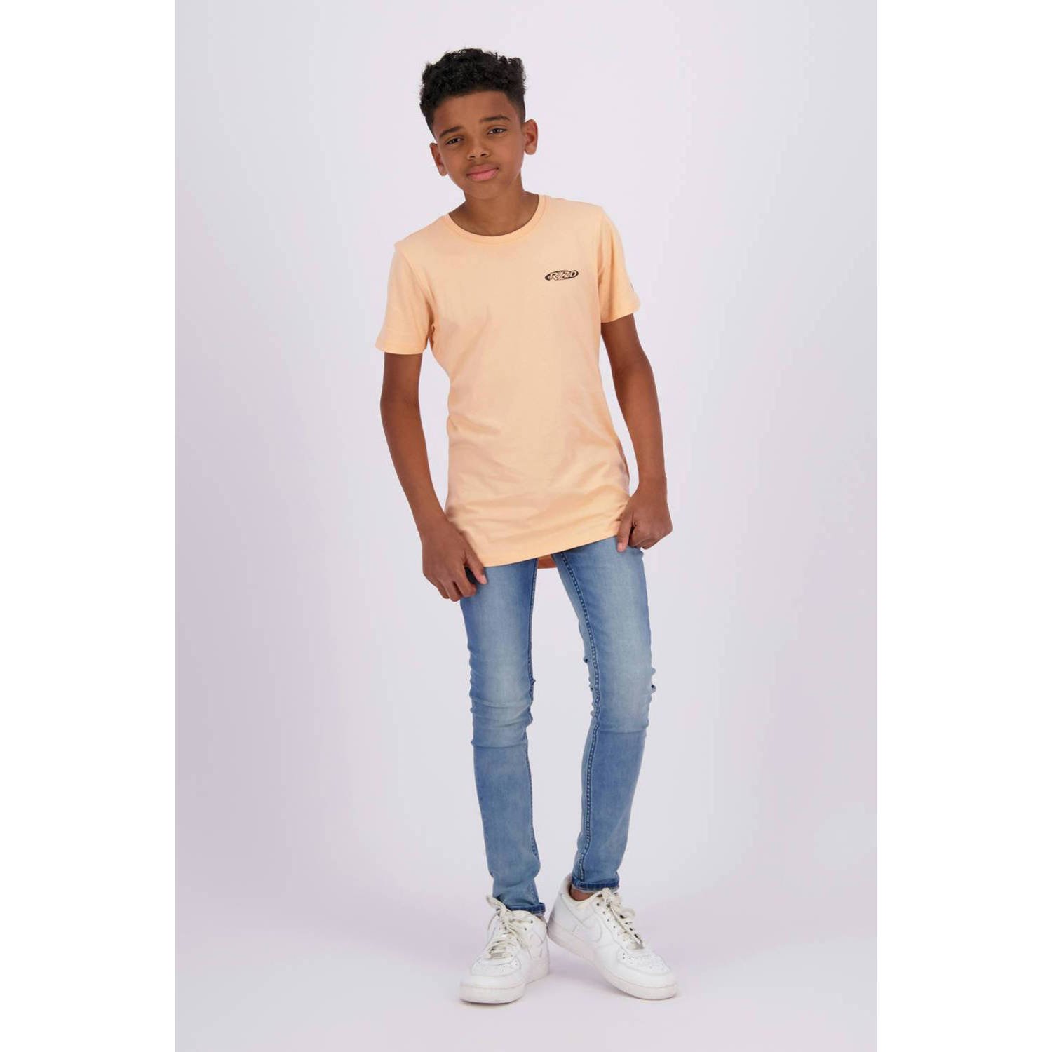 Raizzed T-shirt Helix met printopdruk zachtoranje Jongens Katoen Ronde hals 128