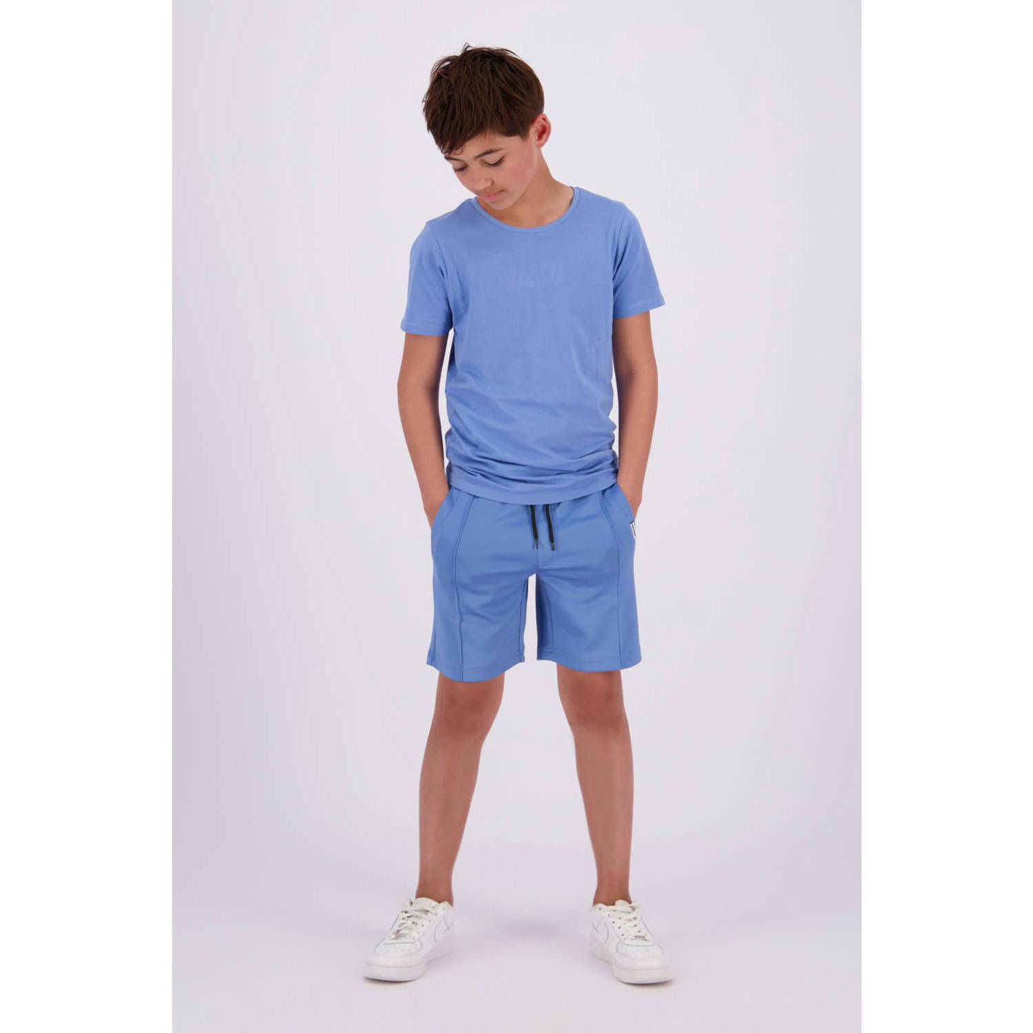 Raizzed T-shirt Harell met logo middenblauw Jongens Katoen Ronde hals Logo 140