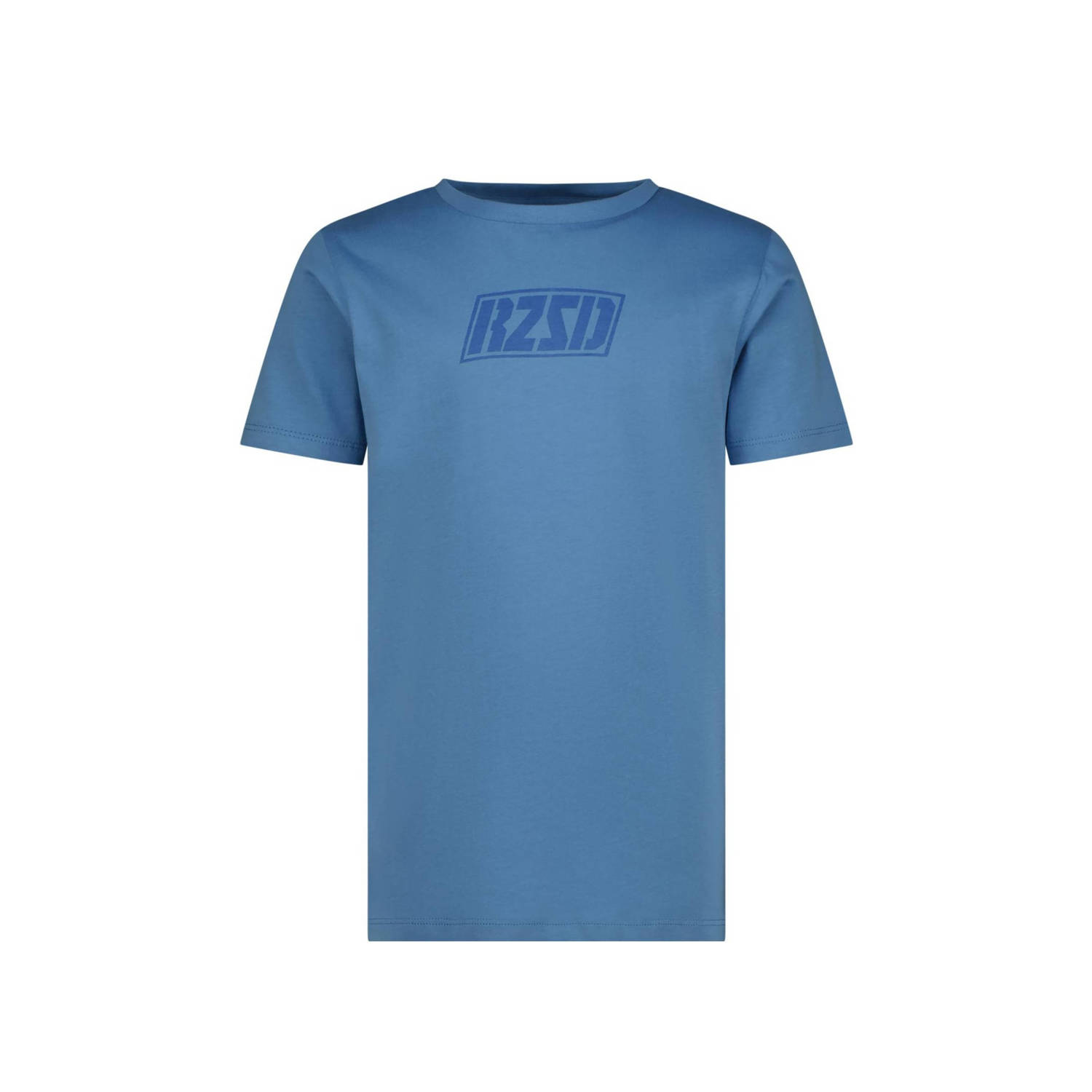 Raizzed T-shirt Harell met logo middenblauw Jongens Katoen Ronde hals Logo 140