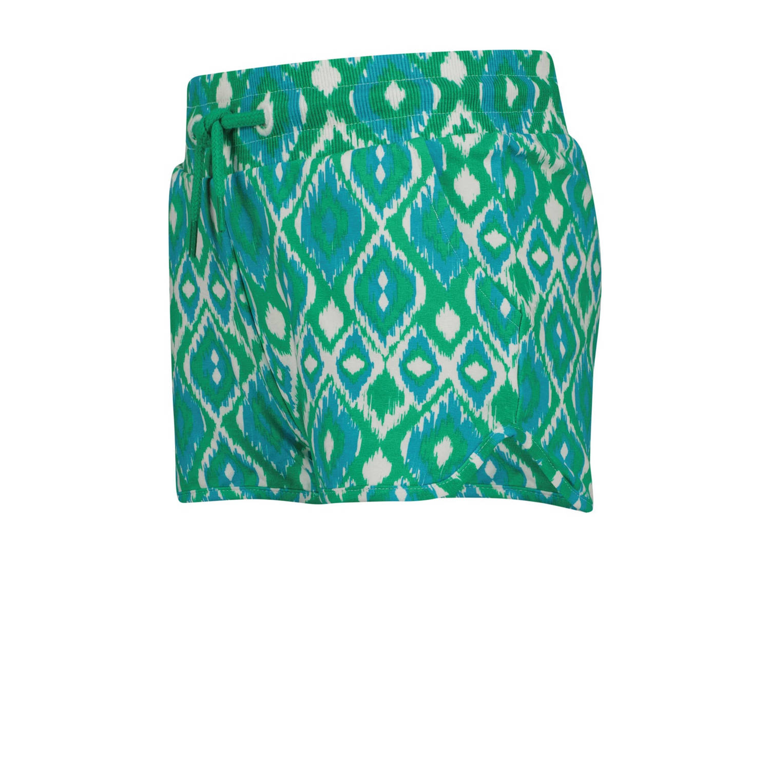 Raizzed casual short Auston met all over print zeegroen ecru