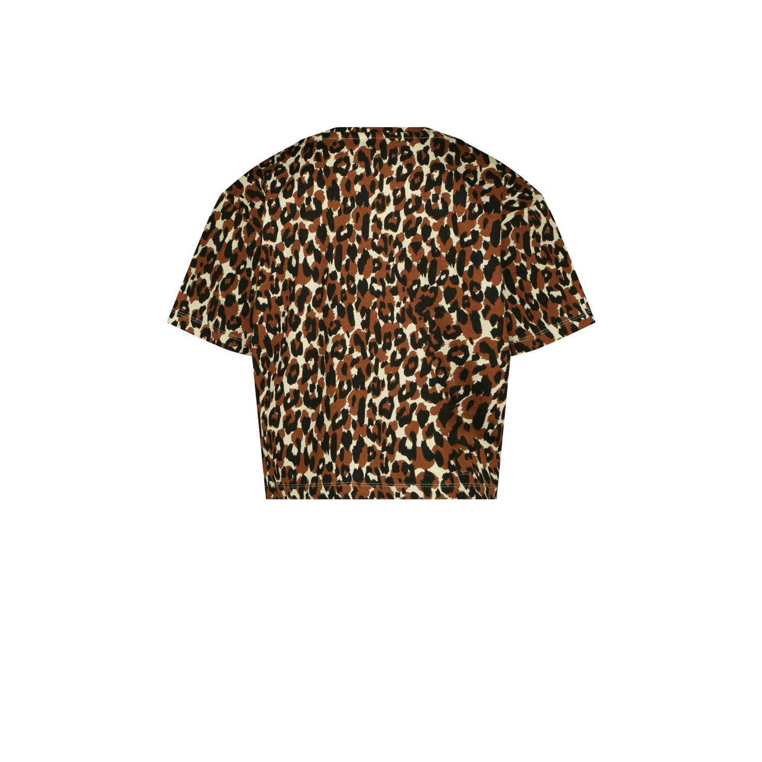 Raizzed T-shirt Farah met panterprint bruin beige