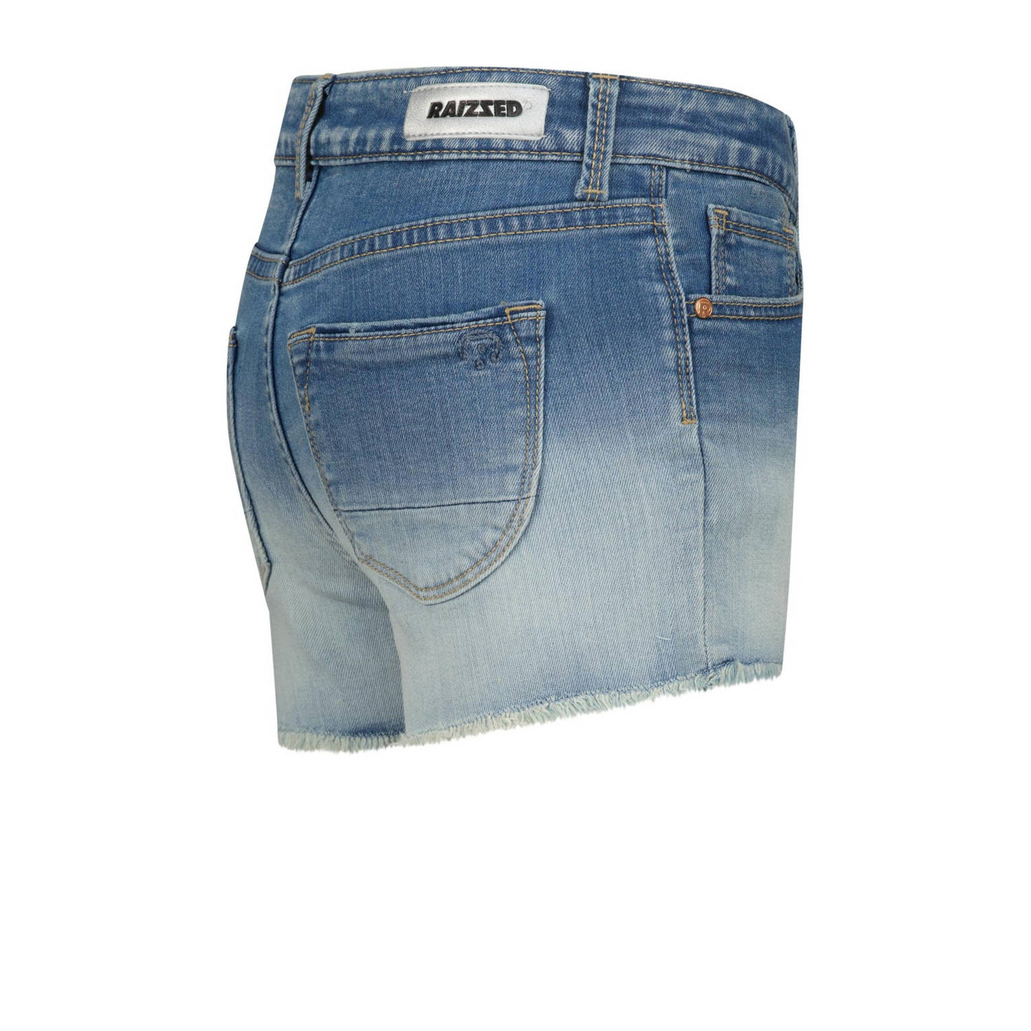 Raizzed dip-dye denim short Louisiana Crafted mid blue stone