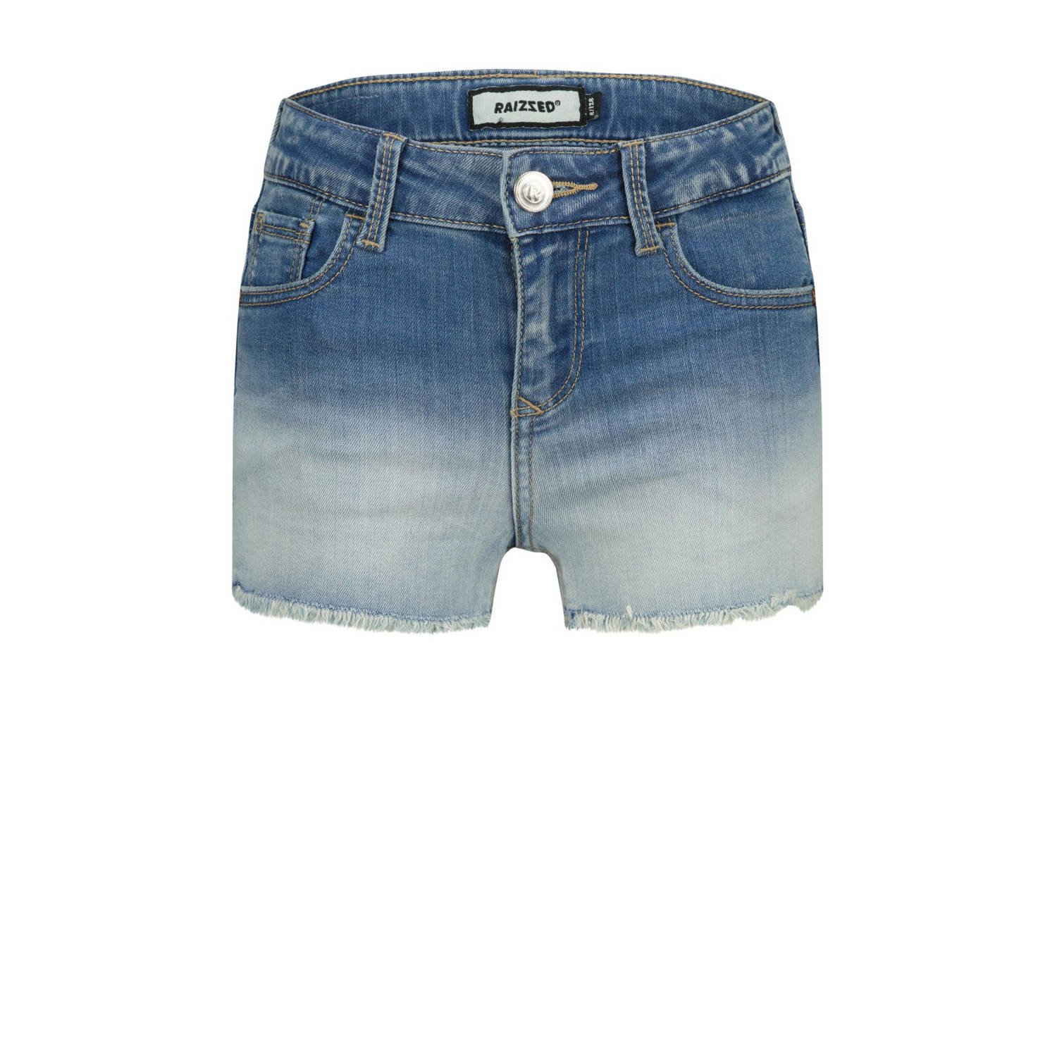 Raizzed dip-dye denim short Louisiana Crafted mid blue stone Korte broek Blauw Meisjes Stretchdenim 128