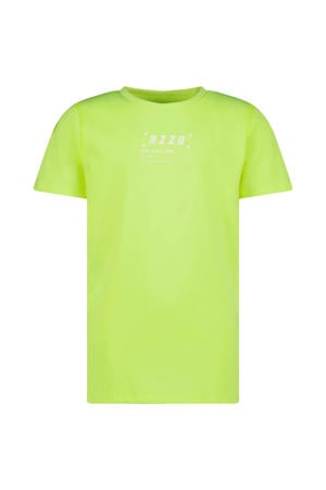T-shirt Huck met logo neon geel