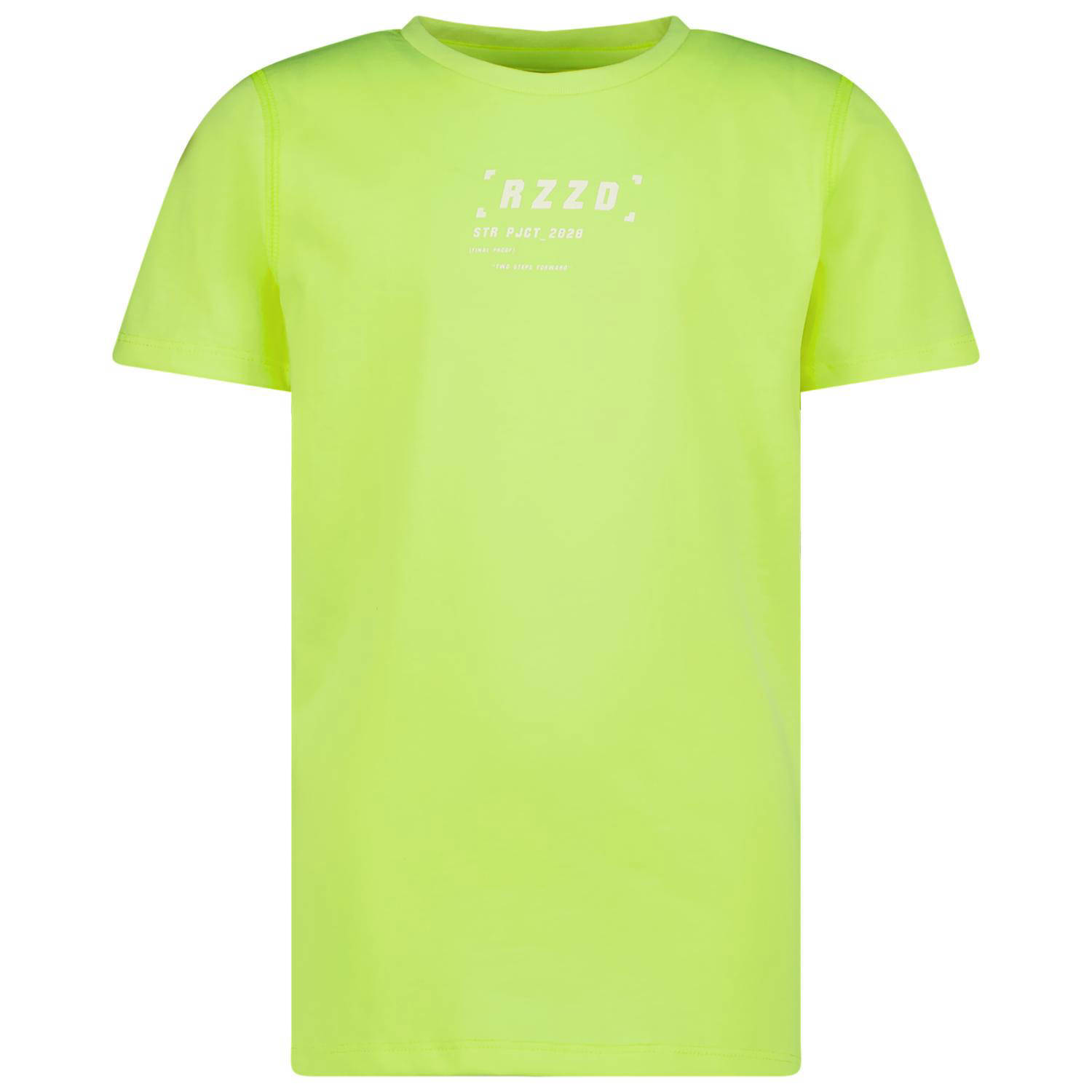 Raizzed T-shirt Huck met logo neon geel Jongens Polyester Ronde hals Logo 140
