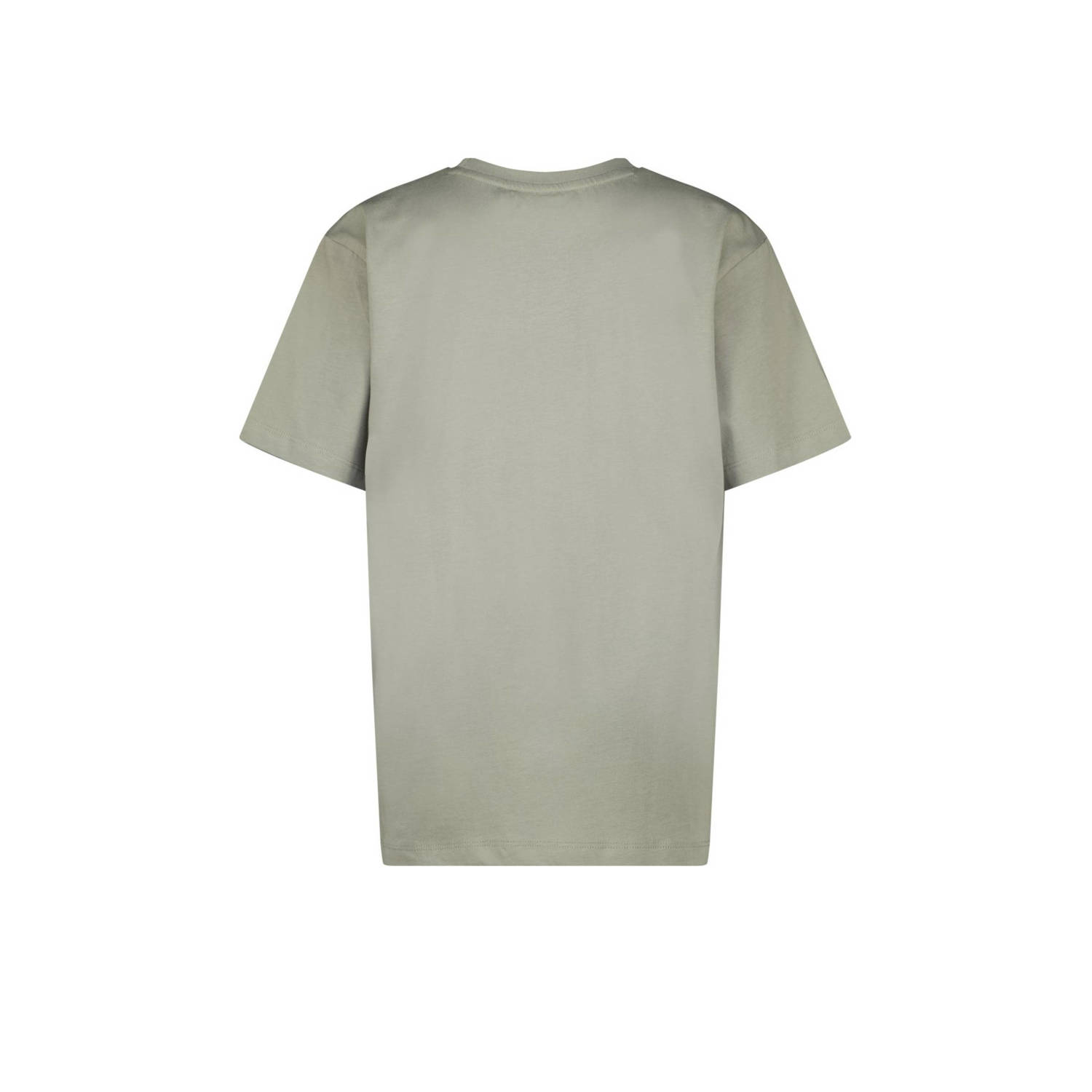 Raizzed T-shirt Hush met printopdruk grijsgroen wit