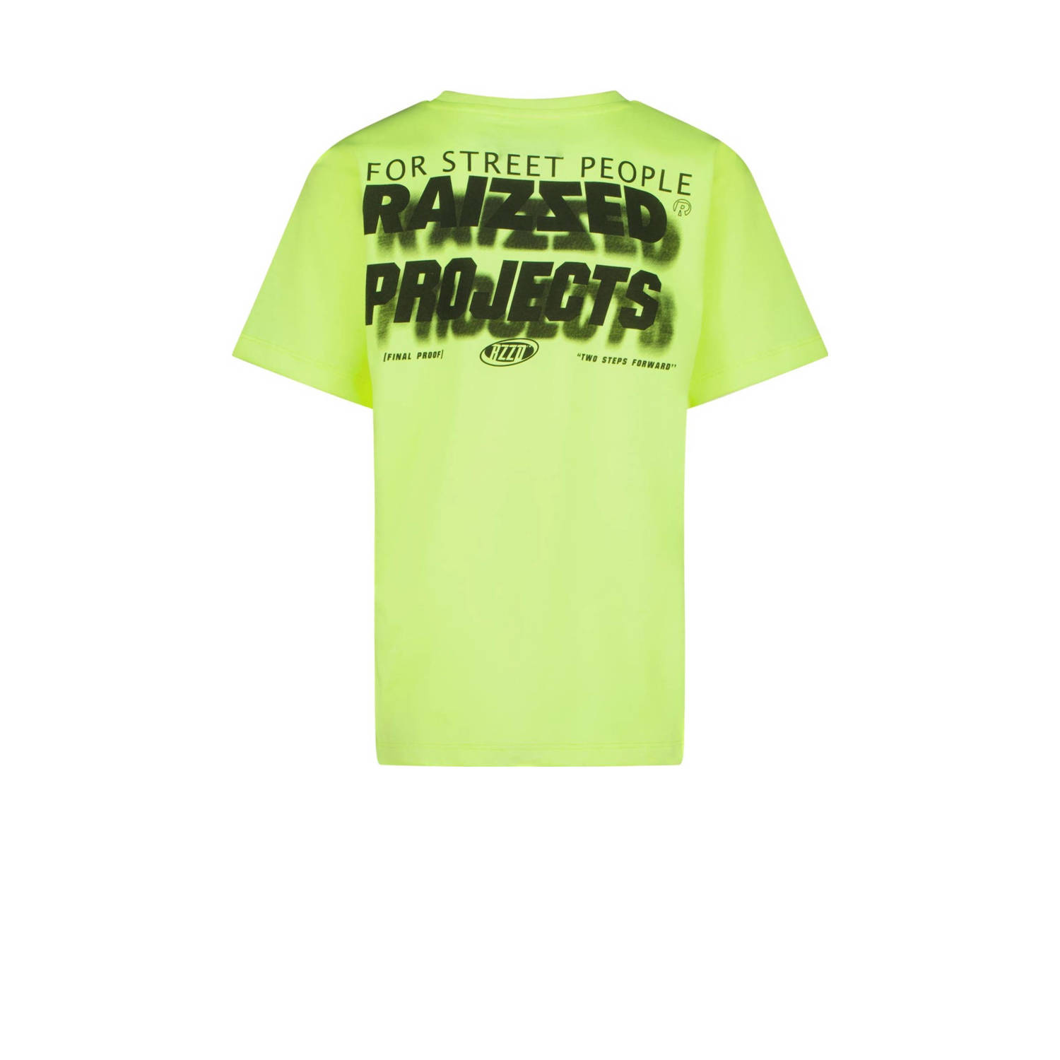 Raizzed T-shirt Hogan met backprint neon geel