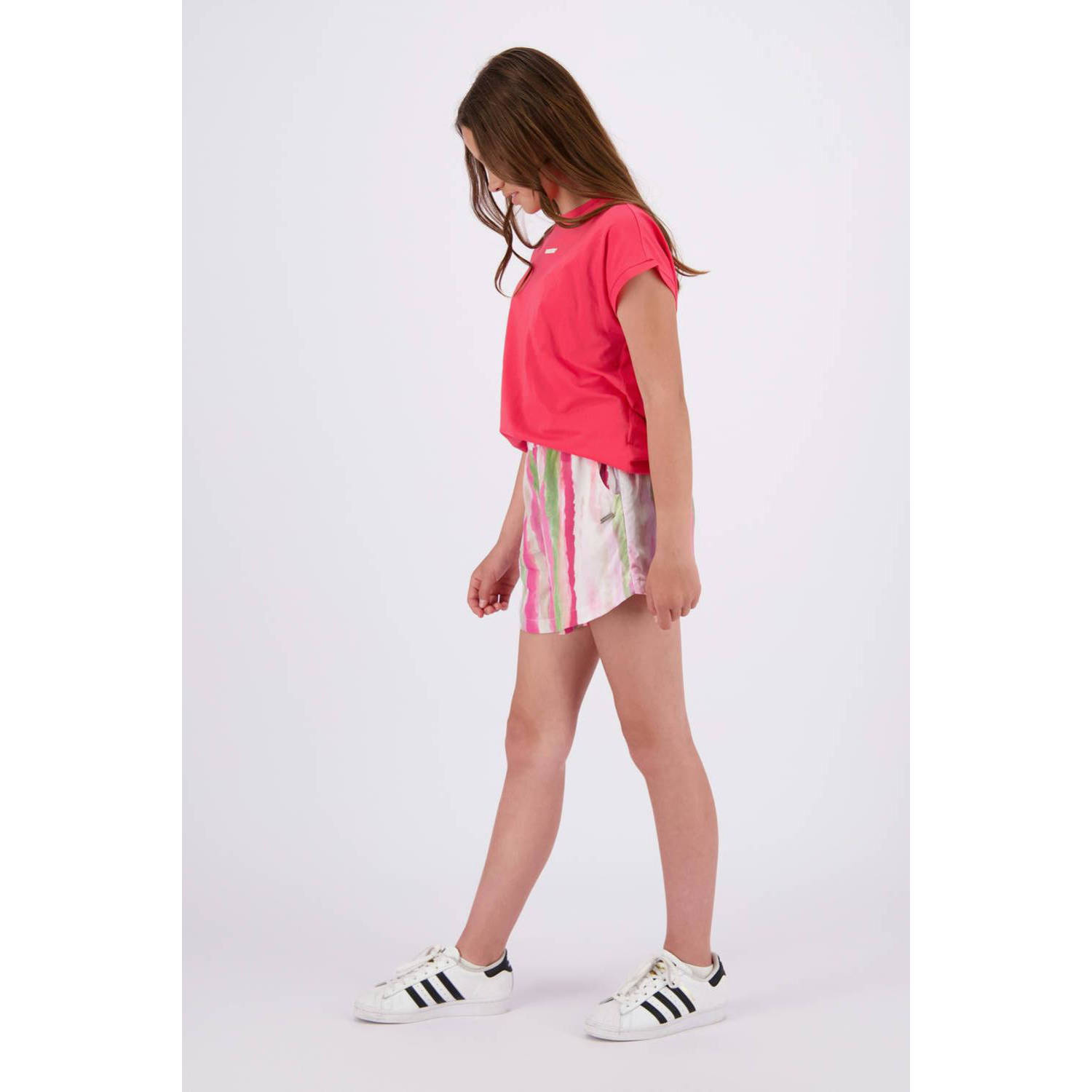 Raizzed casual short Rosa roze wit groen