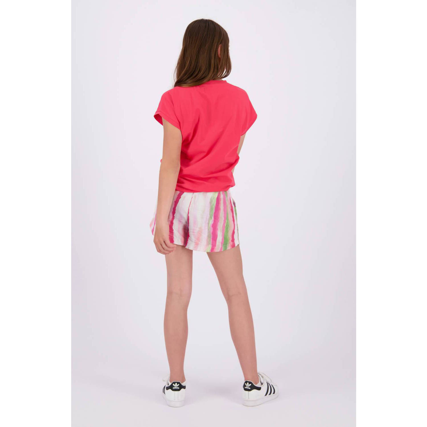 Raizzed casual short Rosa roze wit groen