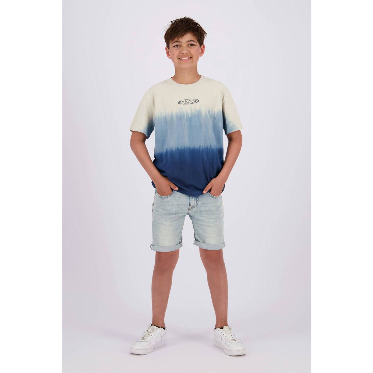 Raizzed tie-dye T-shirt Haven donkerblauw lichtblauw ijsblauw