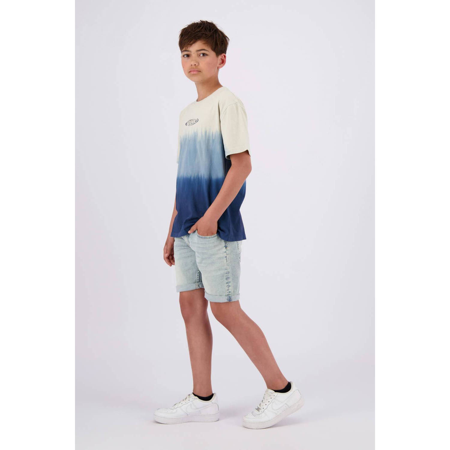 Raizzed tie-dye T-shirt Haven donkerblauw lichtblauw ijsblauw