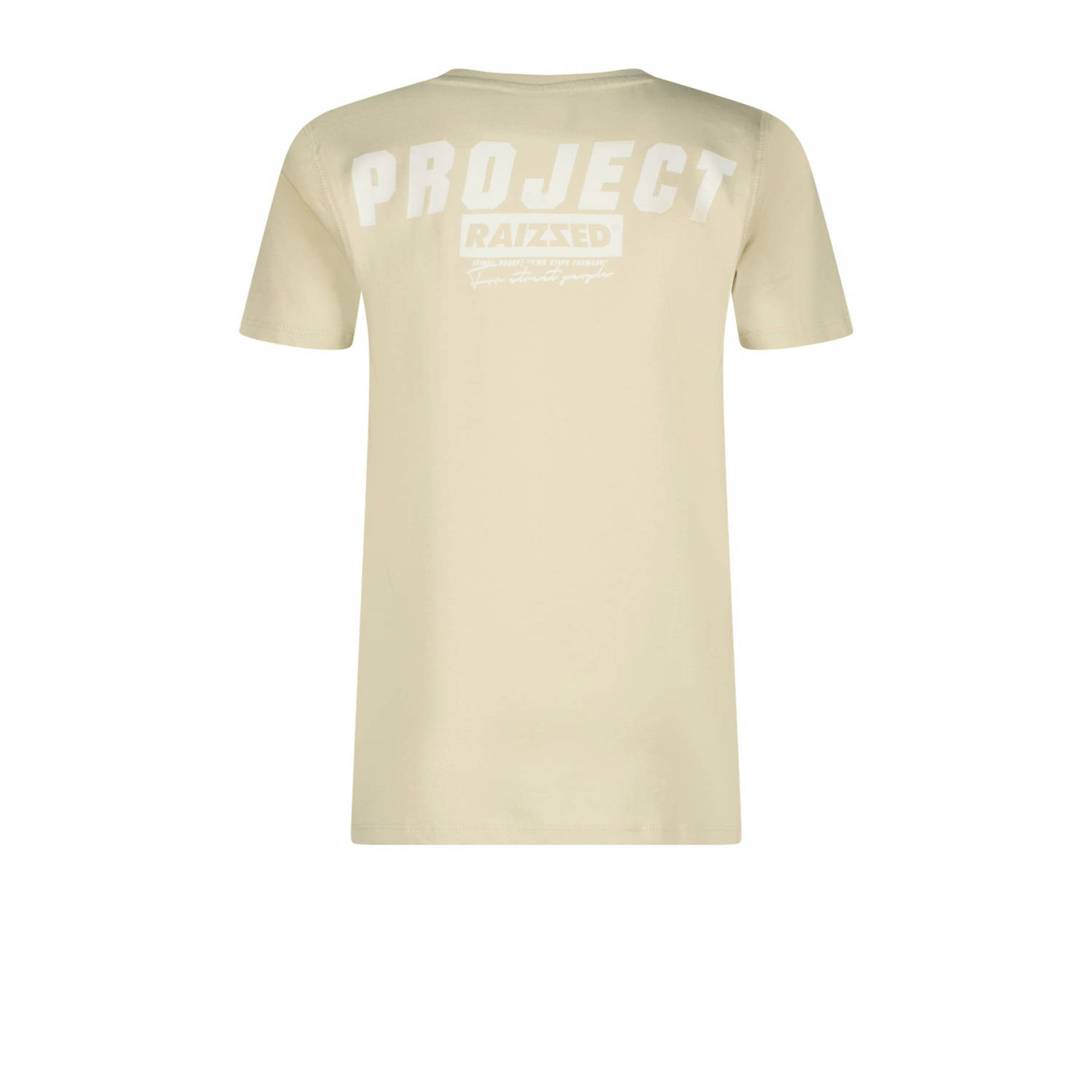 Raizzed T-shirt Biraro met backprint beige