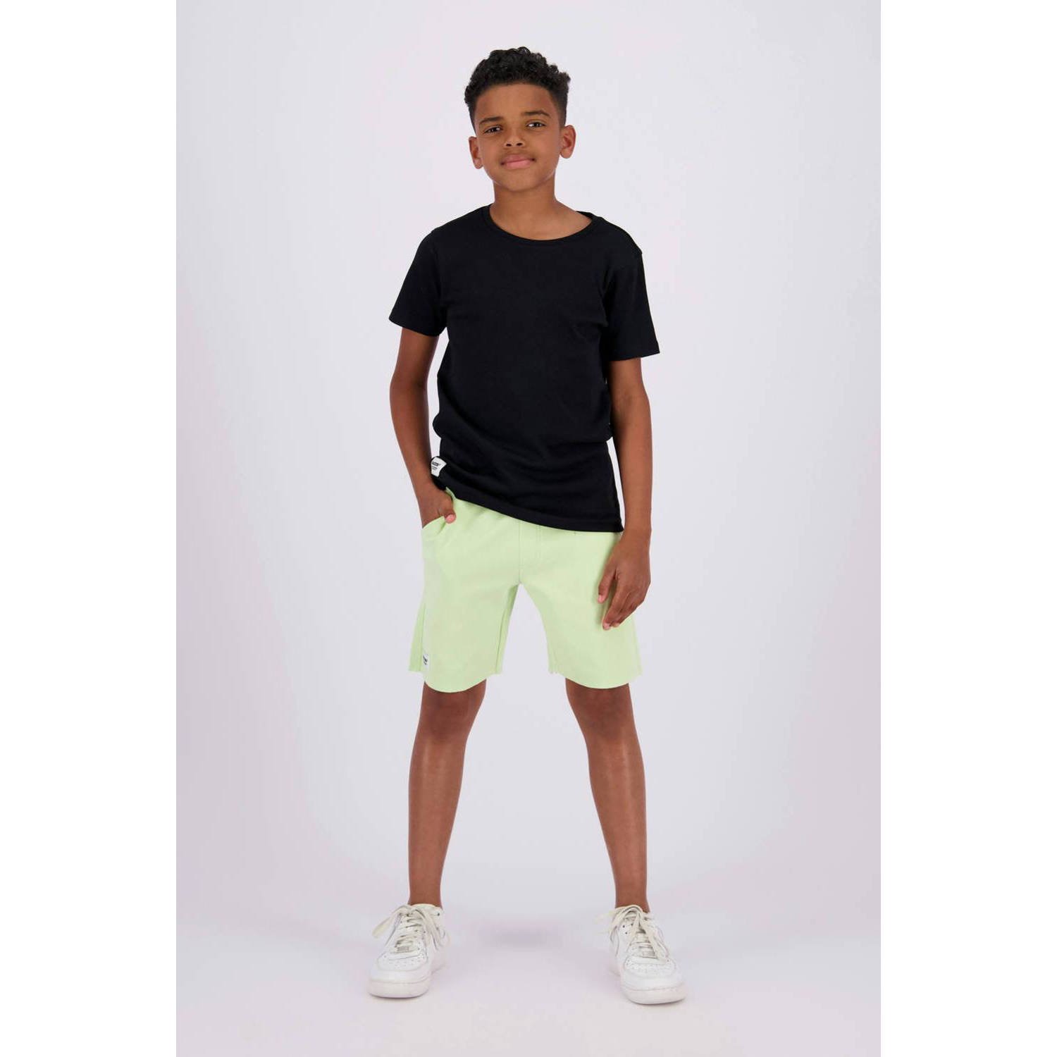 Raizzed sweatshort Rosh met logo licht limegeel