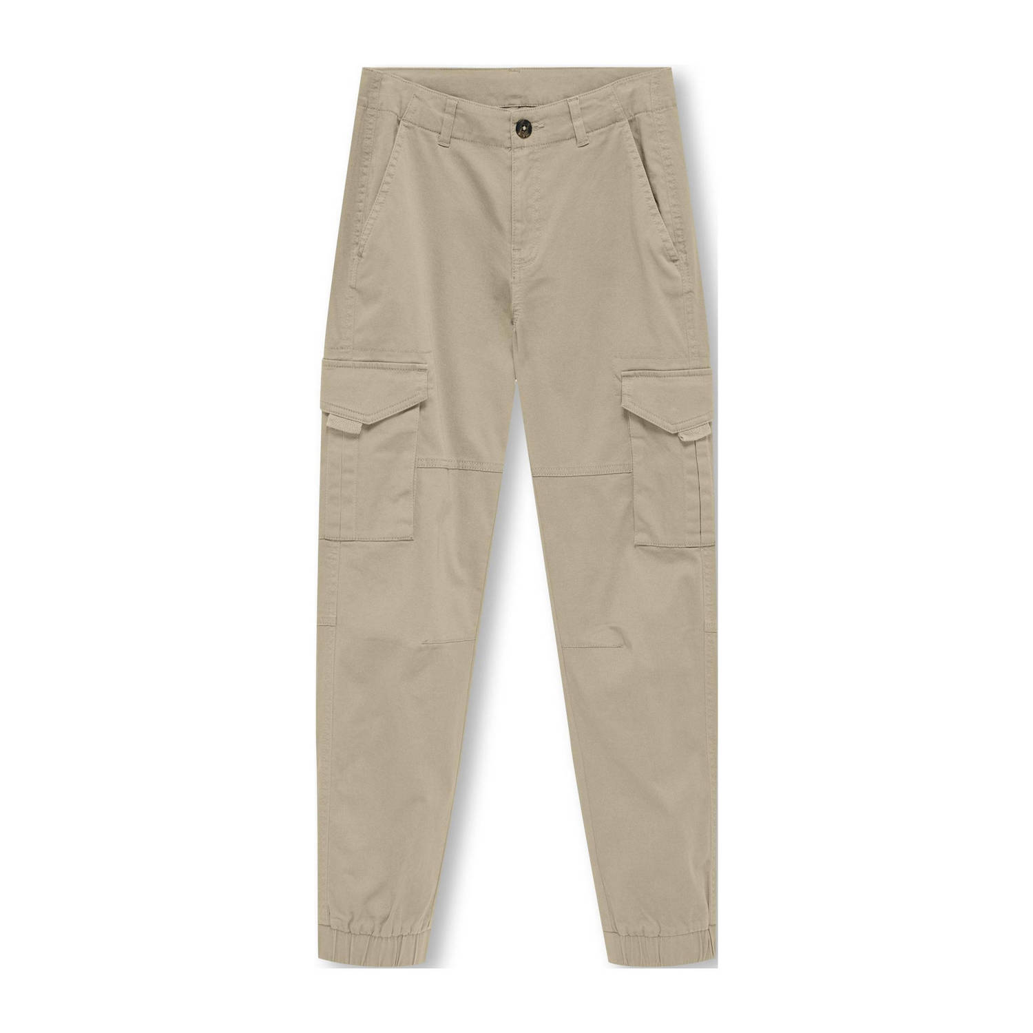 Only KIDS BOY cargobroek KOBMAXWELL beige Jongens Stretchkatoen Effen 134