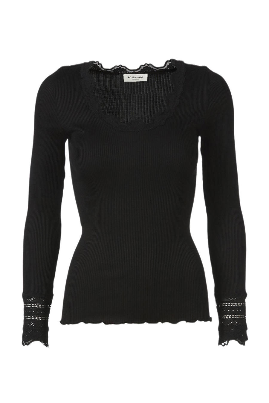 Shirt met watervalhals in een viscosemix zwart • Prijs € 14,99 • online shop