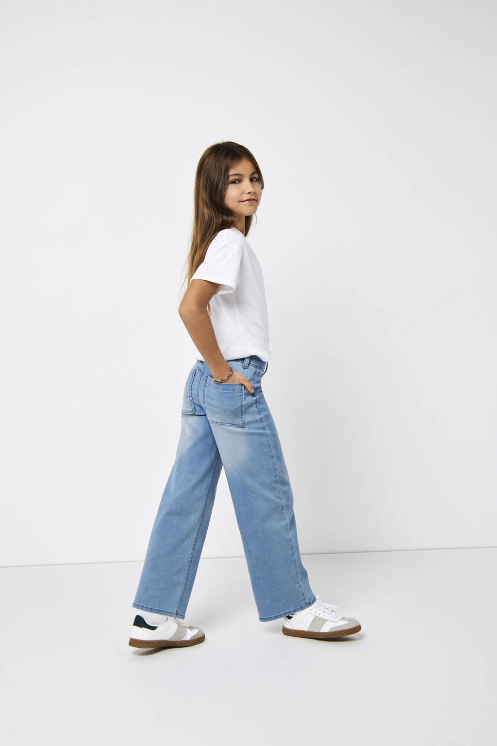 KIDS ONLY GIRL high waist wide leg jeans KOGSYLVIE light blue denim