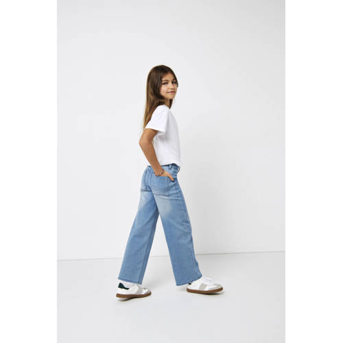 KIDS ONLY GIRL high waist wide leg jeans KOGSYLVIE light blue denim afbeelding