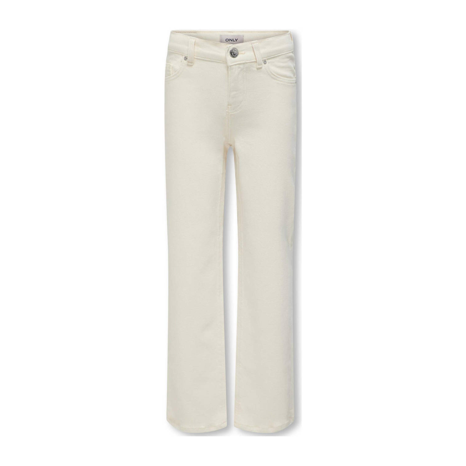 Only KIDS GIRL high waist wide leg jeans KOGJUICY ecru Meisjes Stretchdenim 128